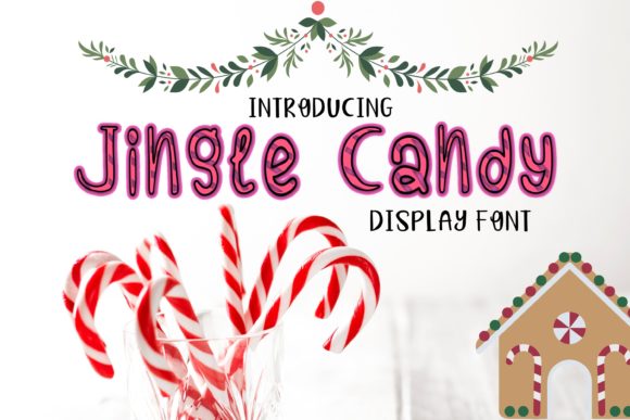 Jingle Candy Display Font for Winter Web Designs
