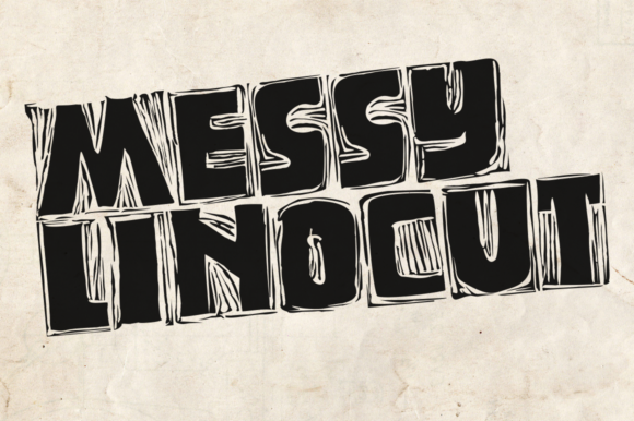 Messy Linocut Display Font for Bold Campaign Design